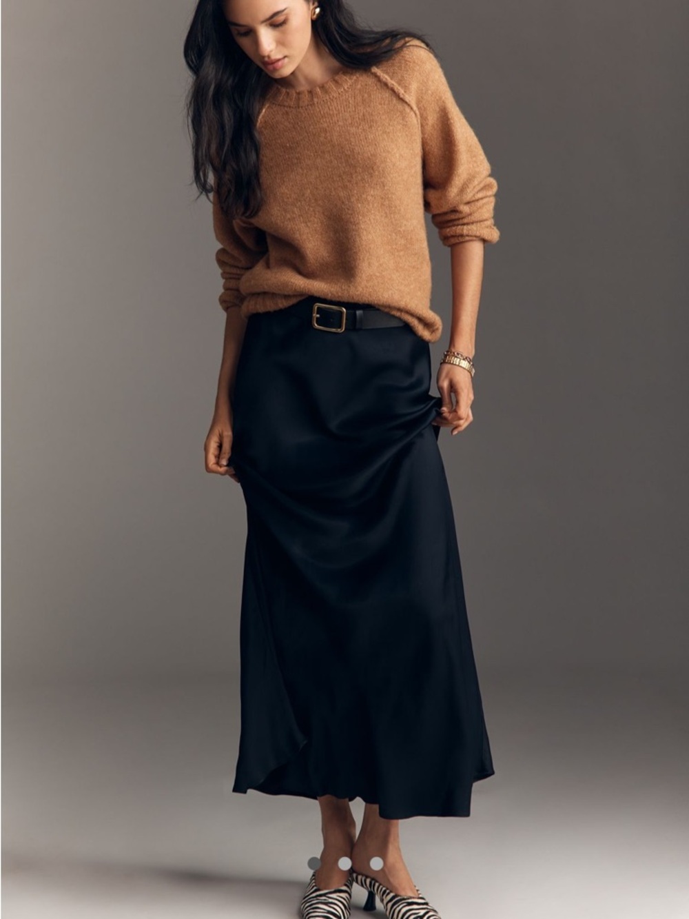 Anthropologie Tilda Skip Maxi Skirt Black Color